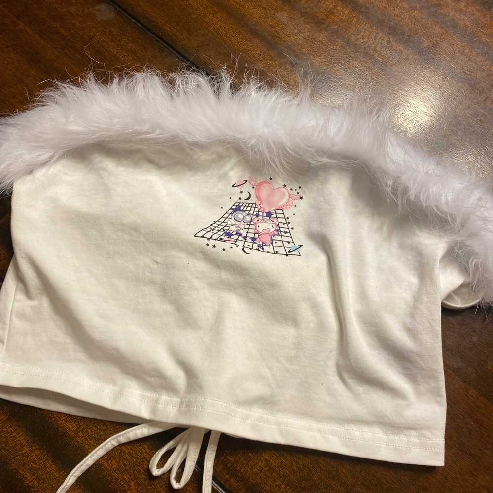 SHEIN fuzzy tude crop top